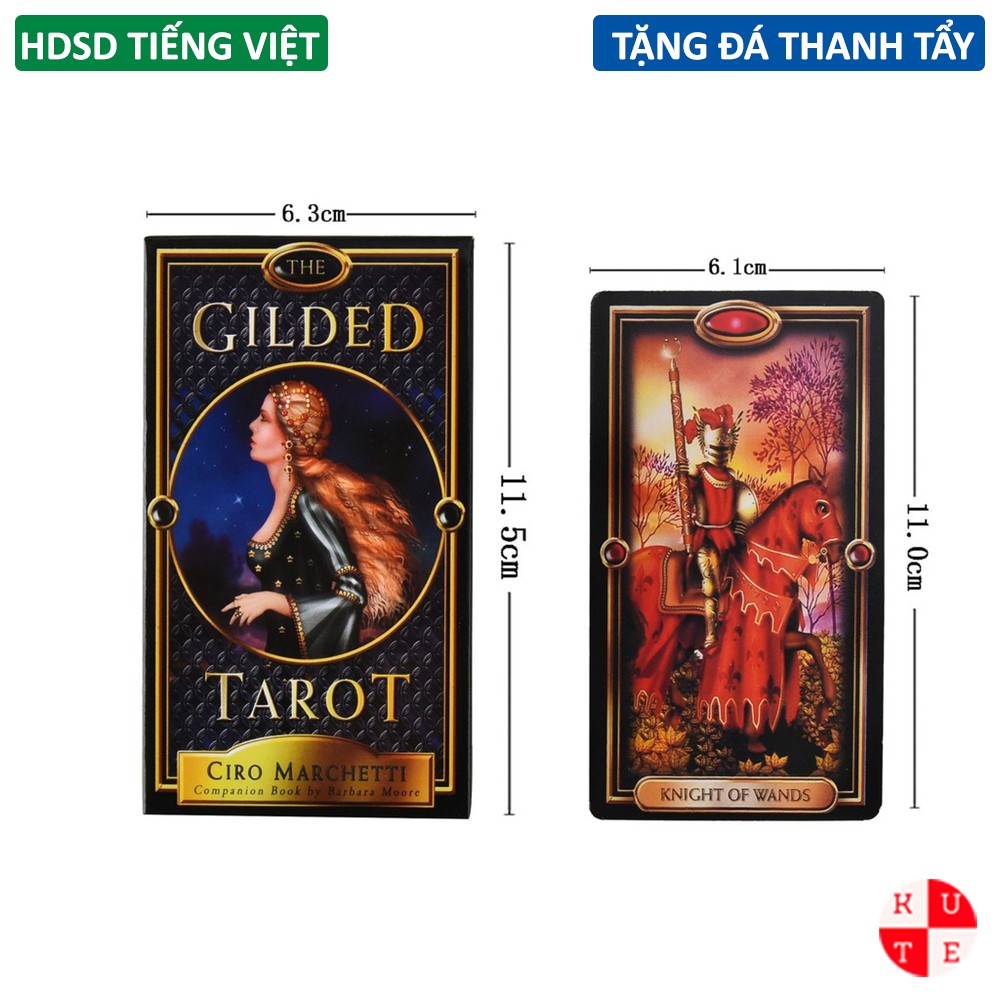 Bài Tarot The Gilded 78 Lá Bài Tặng Hướng Dẫn Tiếng Việt Và Đá Thanh Tẩy C25