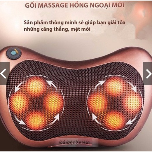 Gối massage hồng ngoại 8 bi