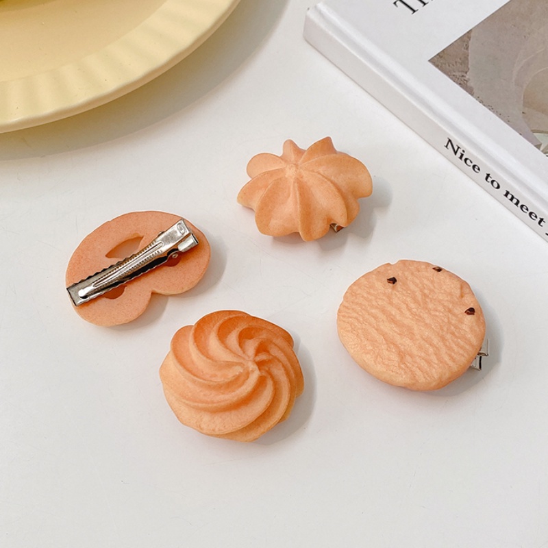 Kẹp tóc thiết kế hình bánh quy độc đáo vui nhộn phong cách Hàn Quốc mới