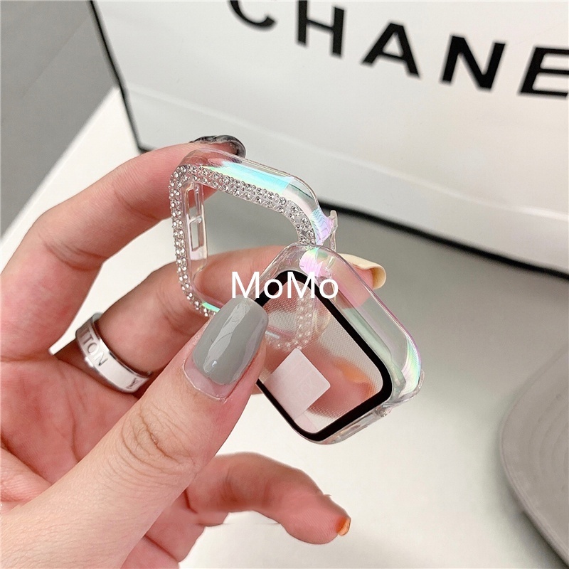 Ốp Bảo Vệ Đính Đá Cho Apple Watch Series 7 6 SE 5 4 45mm 41 40mm 44mm