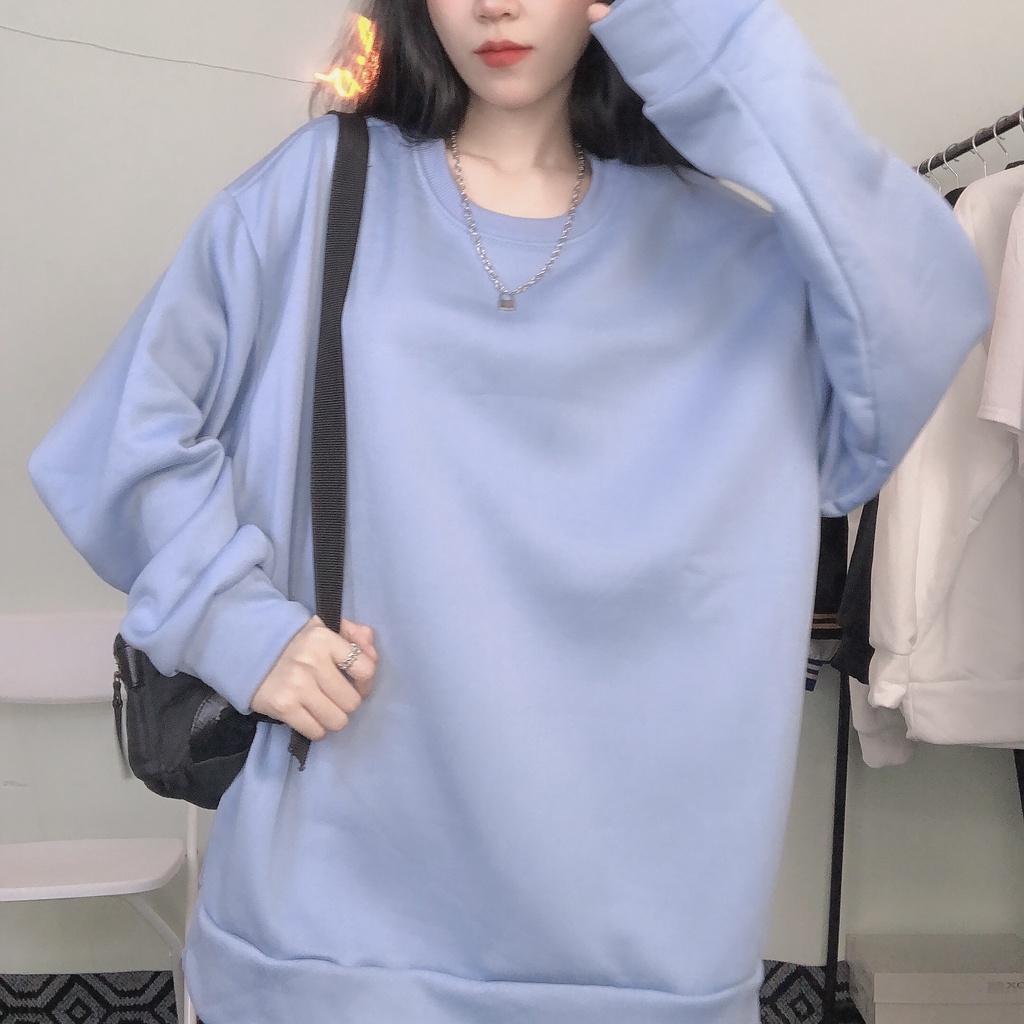 Áo sweater nam nữ form rộng Yinxx, áo thun tay dài trơn unisex vải nỉ SWT800