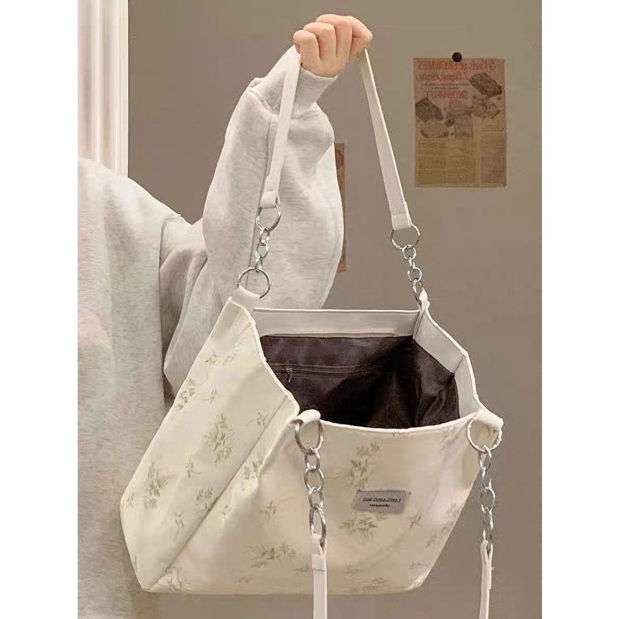 (CÓ SẴN) Túi tote hoa dung tích lớn, chất lượng cao