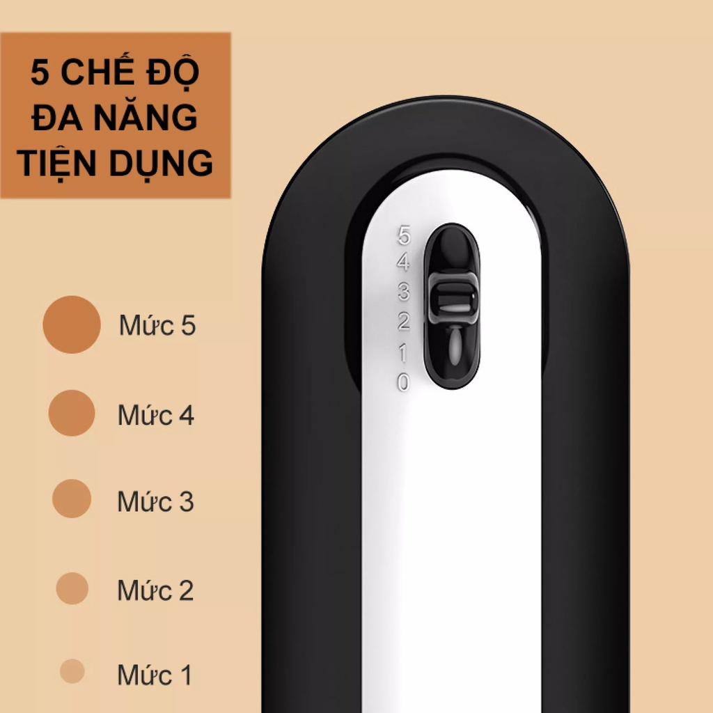 Máy Đánh Trứng Cầm Tay Mini Ostini, Máy Đánh Kem, Nhào Bột, Tạo Bọt 5 Cấp Độ - TẶNG KÈM ĐẾ ĐỂ BÀN VÀ MUỖNG TÁCH TRỨNG