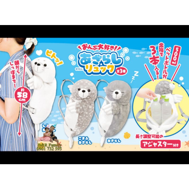 Seal Plushy Blackpack- Balo rái cá