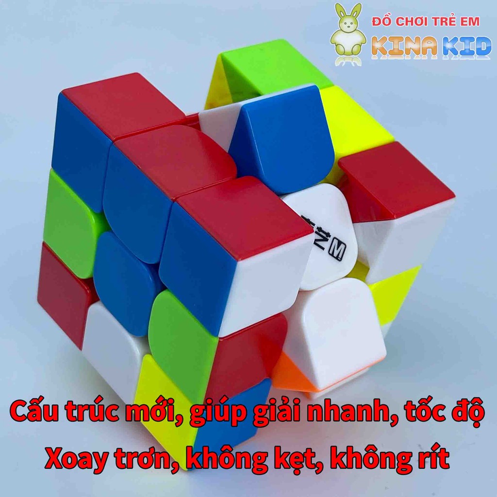 Rubik 3x3 nam châm QiYi MS Magnetic, Rubic 3 tầng Stickerless, chính hãng Mod, xoay trơn, tốc độ, chuyên nghiệp