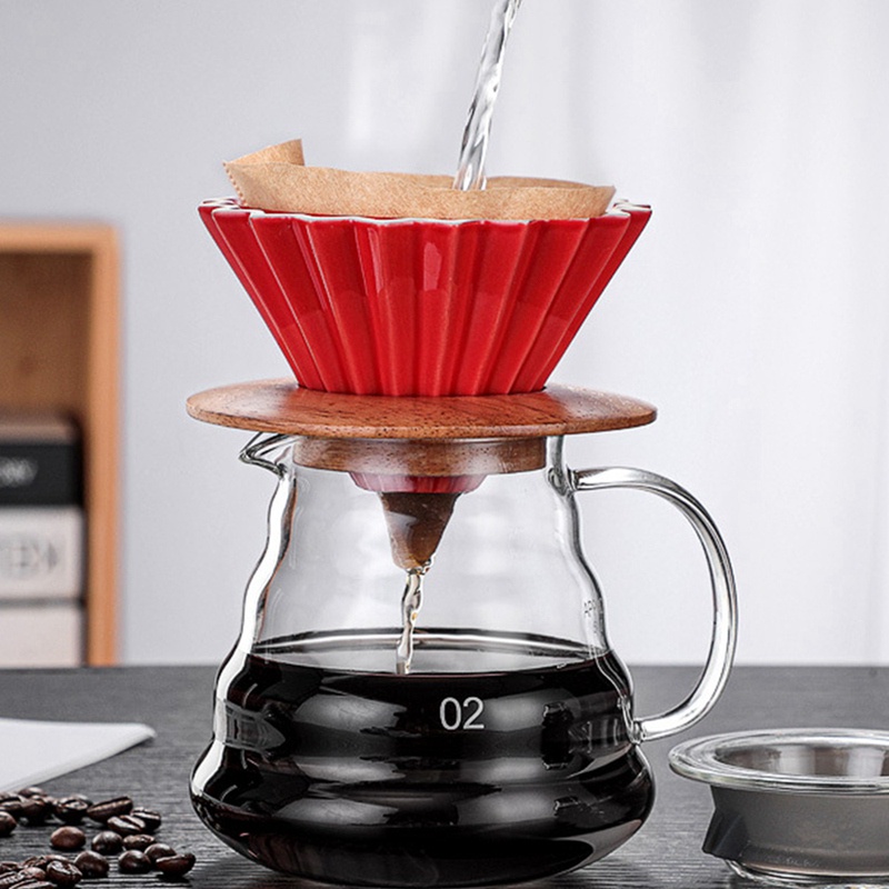 Phễu Lọc Cà Phê Espresso V60 Màu Đỏ Kèm Giá Đỡ Tiện Dụng