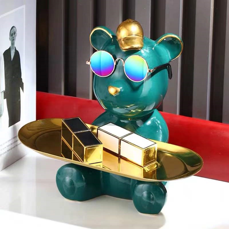 Khay kim loại mạ vàng đựng đồ trang sức, nến thơm,..decor phòng ngủ