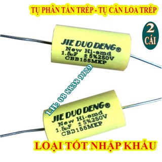 2 TỤ CHỐNG CHÁY LOA TREBLE 1,5MF 250V VÀNG - TỤ PHÂN TẦN TRÉP - GIÁ 2 CHIẾC