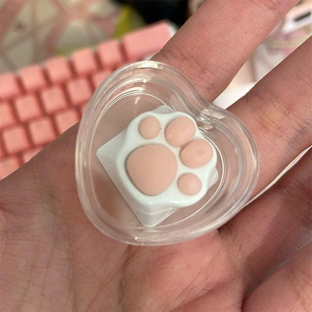 Nút Bàn Phím Hình Dấu Chân Mèo Bằng Kim Loại DIY Cho PC