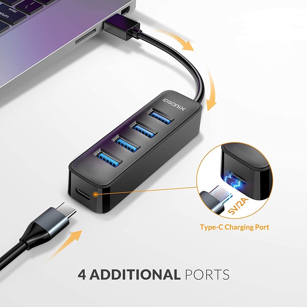 Bộ chia Hub 4 cổng USB 3.0 IDSONIX IAU3-4A-015-BK - CHính Hãng