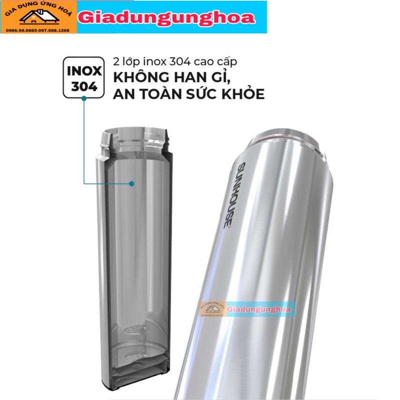 Bình Giữ Nhiệt SUNHOUSE 450ml Hàng Chính Hãng