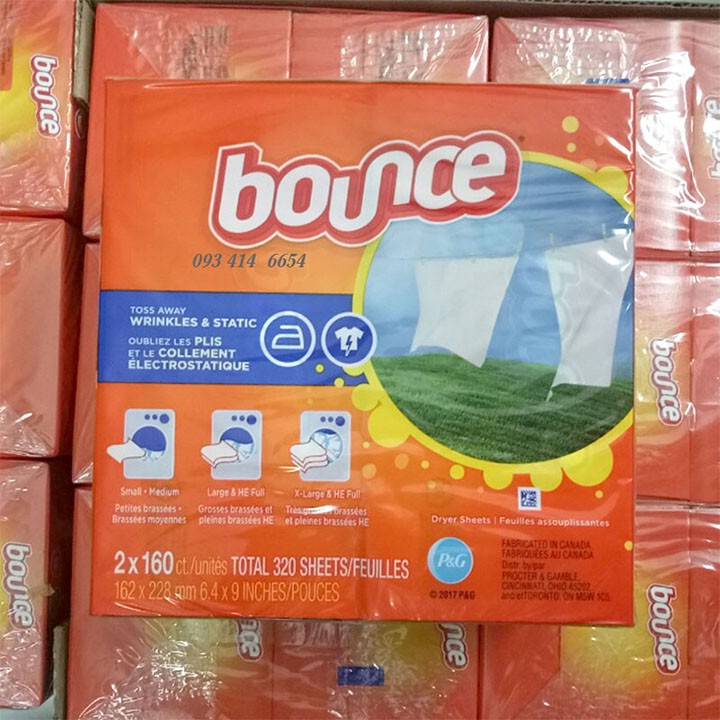 Lốc 2 hộp Giấy Thơm Bounce 4 In 1 Outdoor Fresh ( 2x 160 tờ)