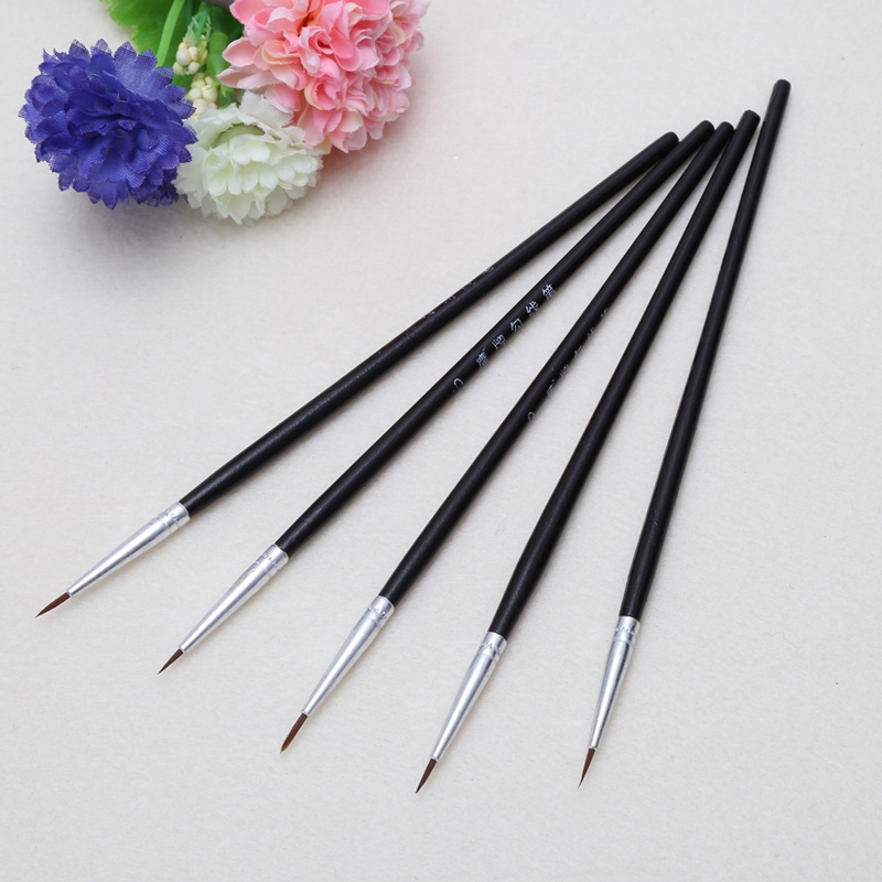 Set 5 cọ vẽ tranh màu nước đầu nylon