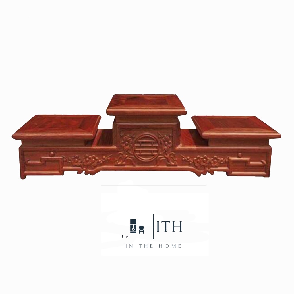 Tam Cấp Gỗ Hương cao cấp để bát hương, tượng sơn pu bóng, tam sơn gỗ hương