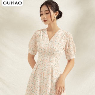 Đầm cổ V xếp eo DA1193 GUMAC
