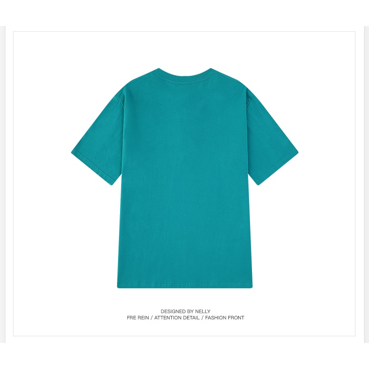 Áo phông Nelly Heybig tay ngắn trơn màu xanh hồ