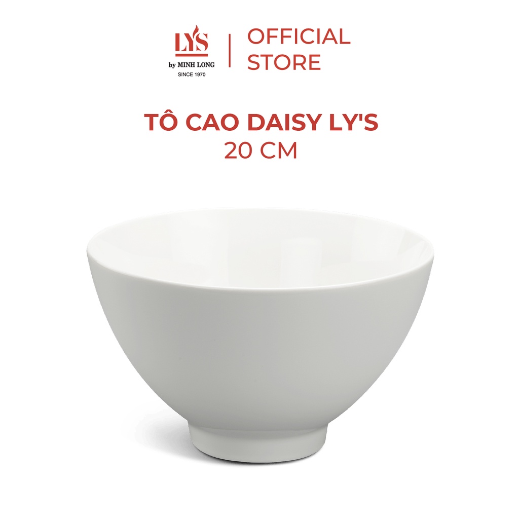 Tô cao Daisy Ly's 20cm màu trắng ngà gốm sứ cao cấp siêu cứng (Ly's by Minh Long)