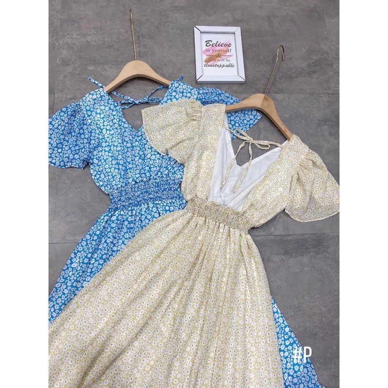 [Siêu Hot] Váy Maxi Hoa Cổ V Hở Lưng, Đầm Nữ Dáng Dài 2 Màu Siêu Xinh Có Ảnh Thật Kèm Video | BigBuy360 - bigbuy360.vn