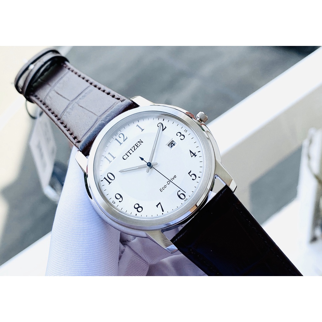 Đồng hồ nam dây da Citizen Eco Drive AW1211 12A