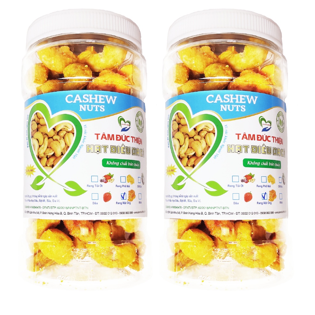 [Mới-Hạt Điều Da Cá]Combo 2 Hộp Hạt Điều Da Cá Rang Mật Ong Tâm Đức Thiện 2 x Hộp 230GR