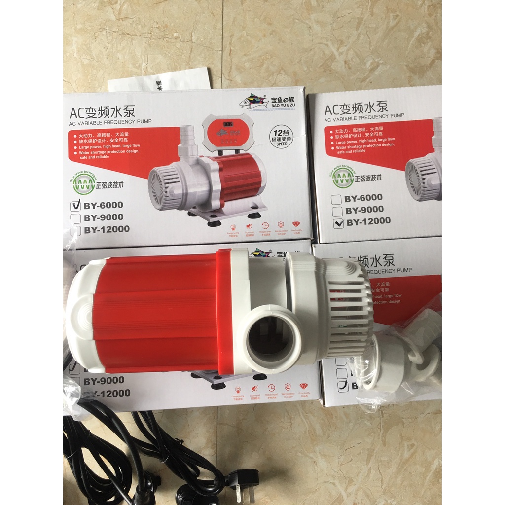 Máy bơm bể cá cảnh,hồ KOI BAOYU-BY 2000-4000-6000-9000-12000,có bảng điều khiển chế độ,siêu tiết kiệm điện.