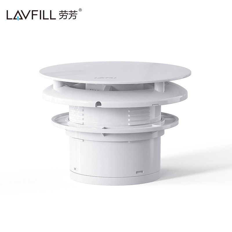 Quạt thông gió gắn tường hoặc âm trần mặt phẳng tròn, đẹp sang trọng, dễ lau chùi khoét lỗ 200mm LAVFILL LFWW-13X
