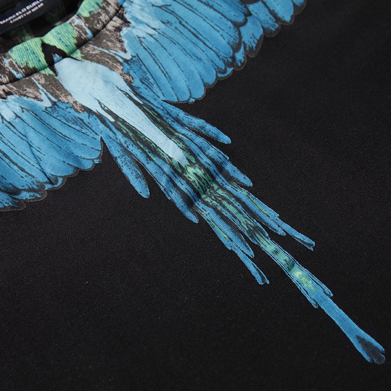 Áo Thun Cotton Ngắn Tay In Hình Đôi Cánh Cổ Điển Thời Trang Dành Cho Nữ Và Nam