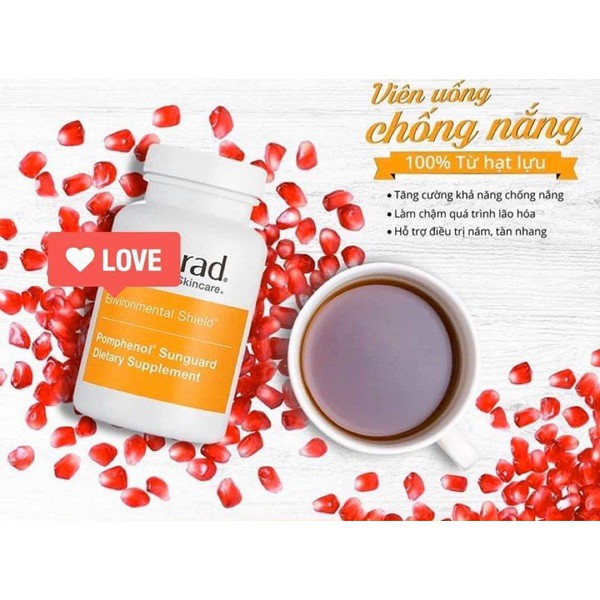 {Hàng nhập khẩu chính hãng} Viên uống chống nắng nội sinh MURAD Pomphenol Sunguard Dietary Supplement