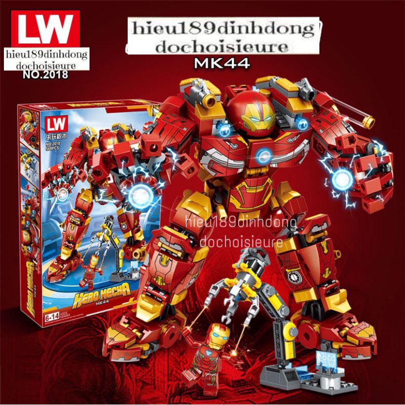 Lắp ráp xếp hình lego lw 2018 : Bộ giáp War Machine Buster mk44 Người sắt ironman End Game 568 mảnh