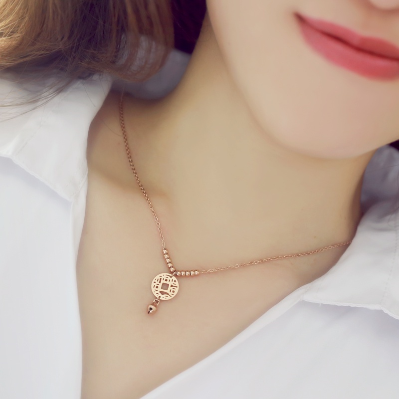 Dây chuyền vòng cổ nữ titan đồng tiền X4-309-2 - CAM KẾT KHÔNG GỈ, KHÔNG BAY MÀU - BẢO HÀNH 12 THÁNG