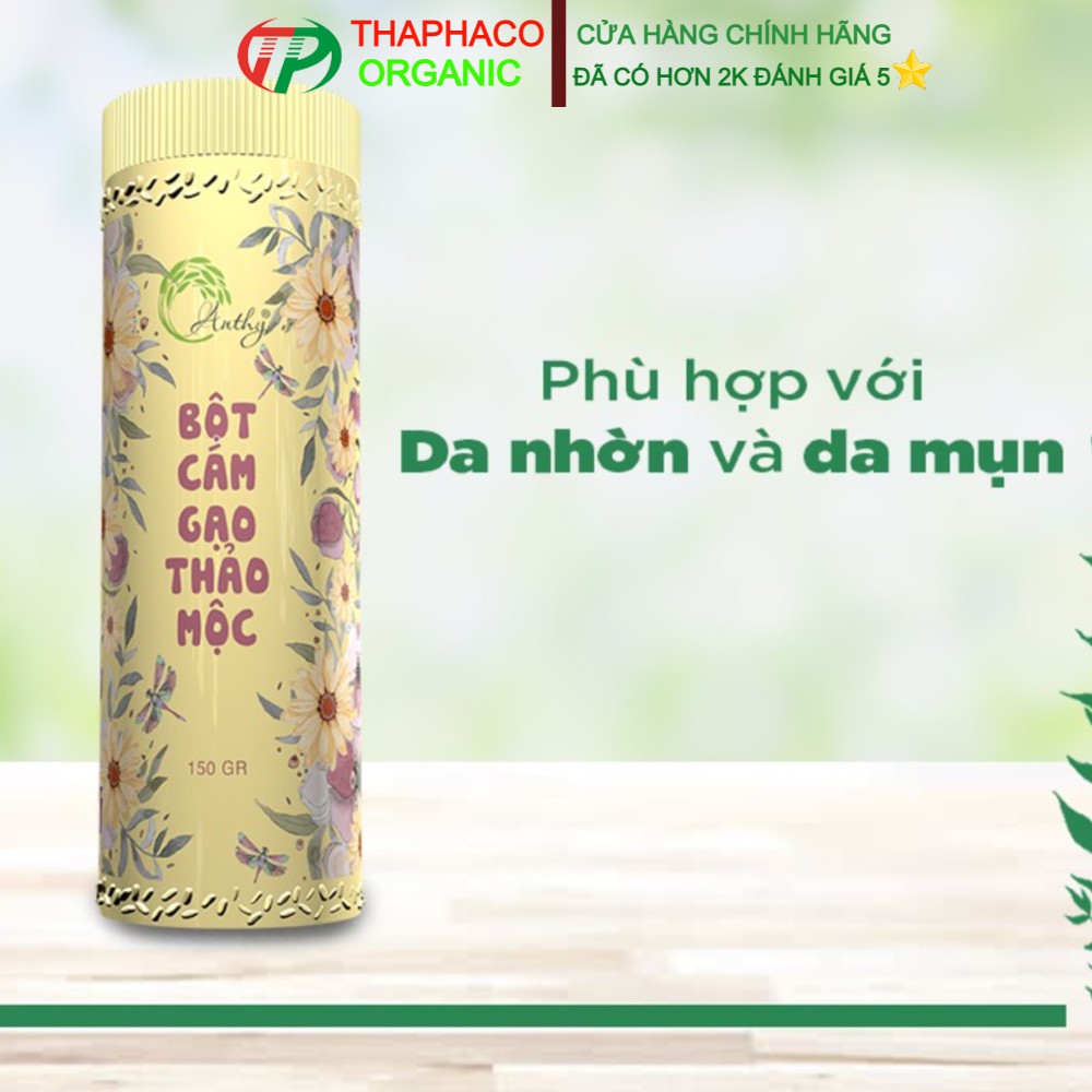 Hộp Bột Cám Gạo Thảo Mộc Anthy Organic Loại Chai 150gr dành cho Da Nhờn Dầu