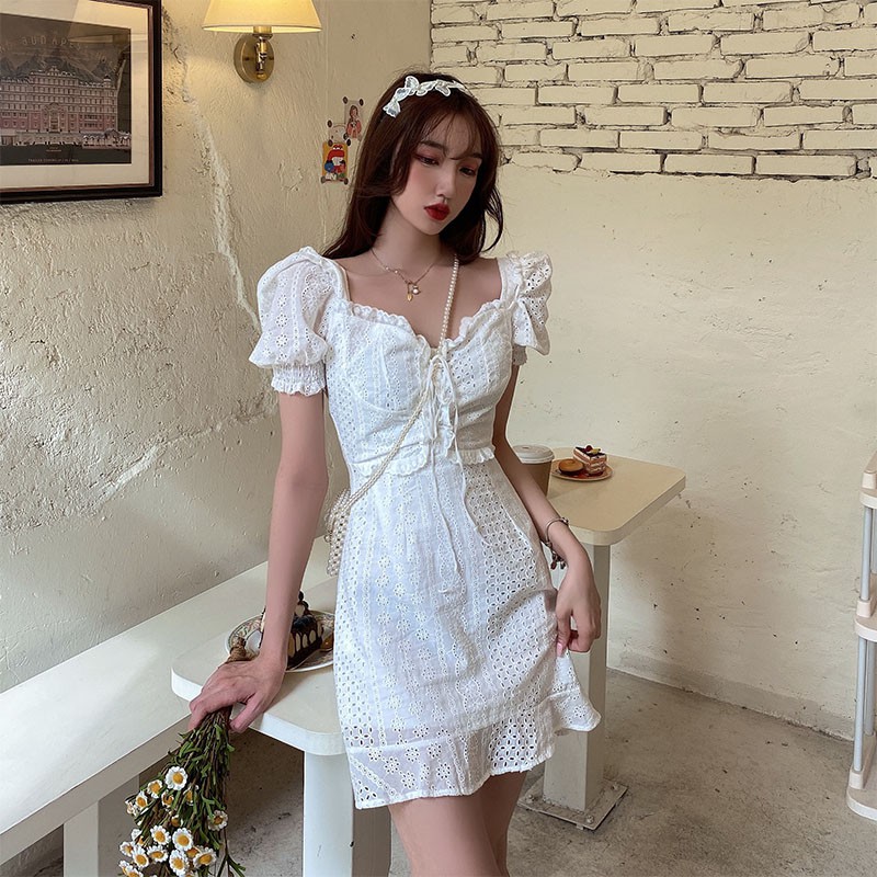 [Order] Đầm Trắng Tay Ngắn Thanh Lịch Bigsize