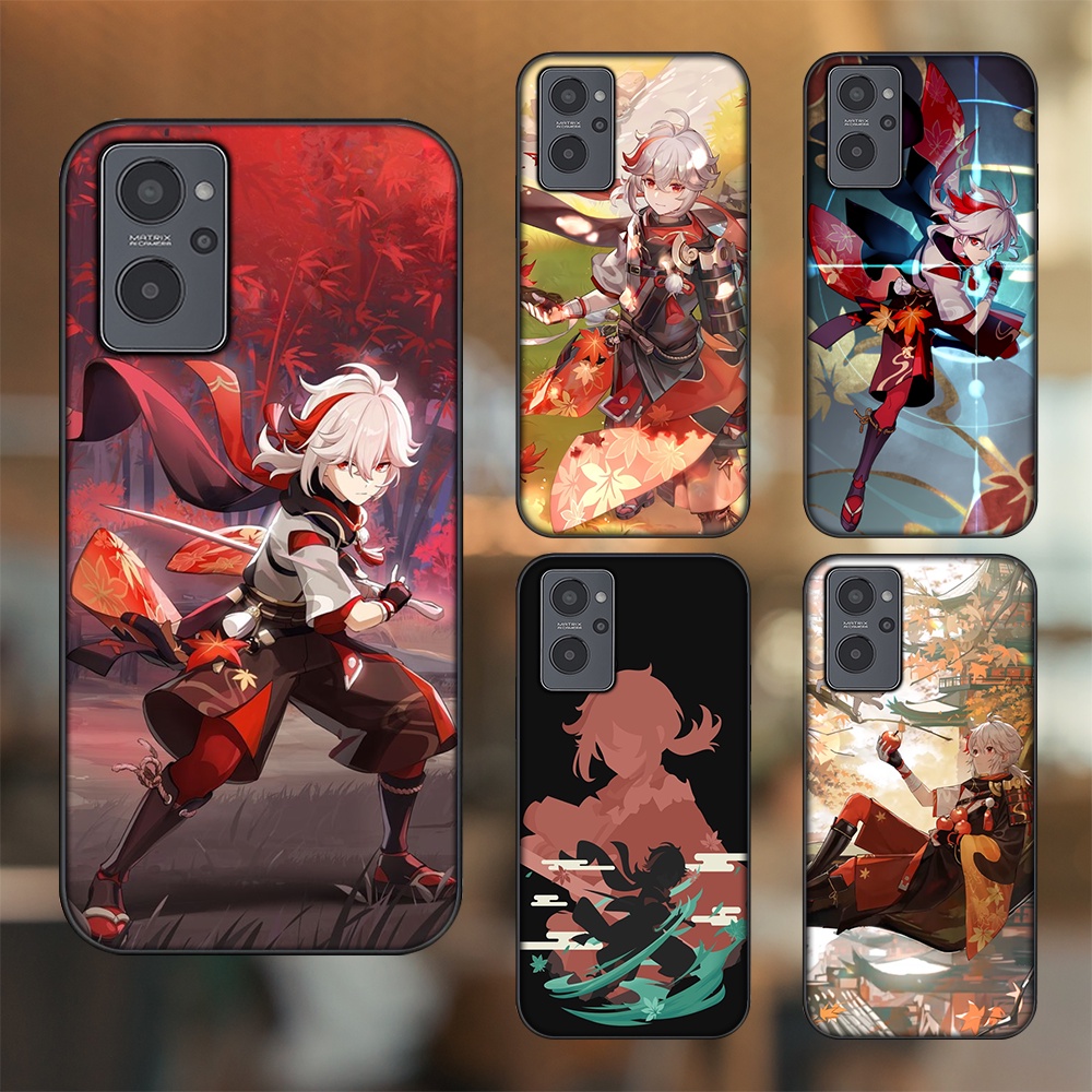 Ốp lưng Realme 9i viền đen in hình Kazuha Genshin Impact