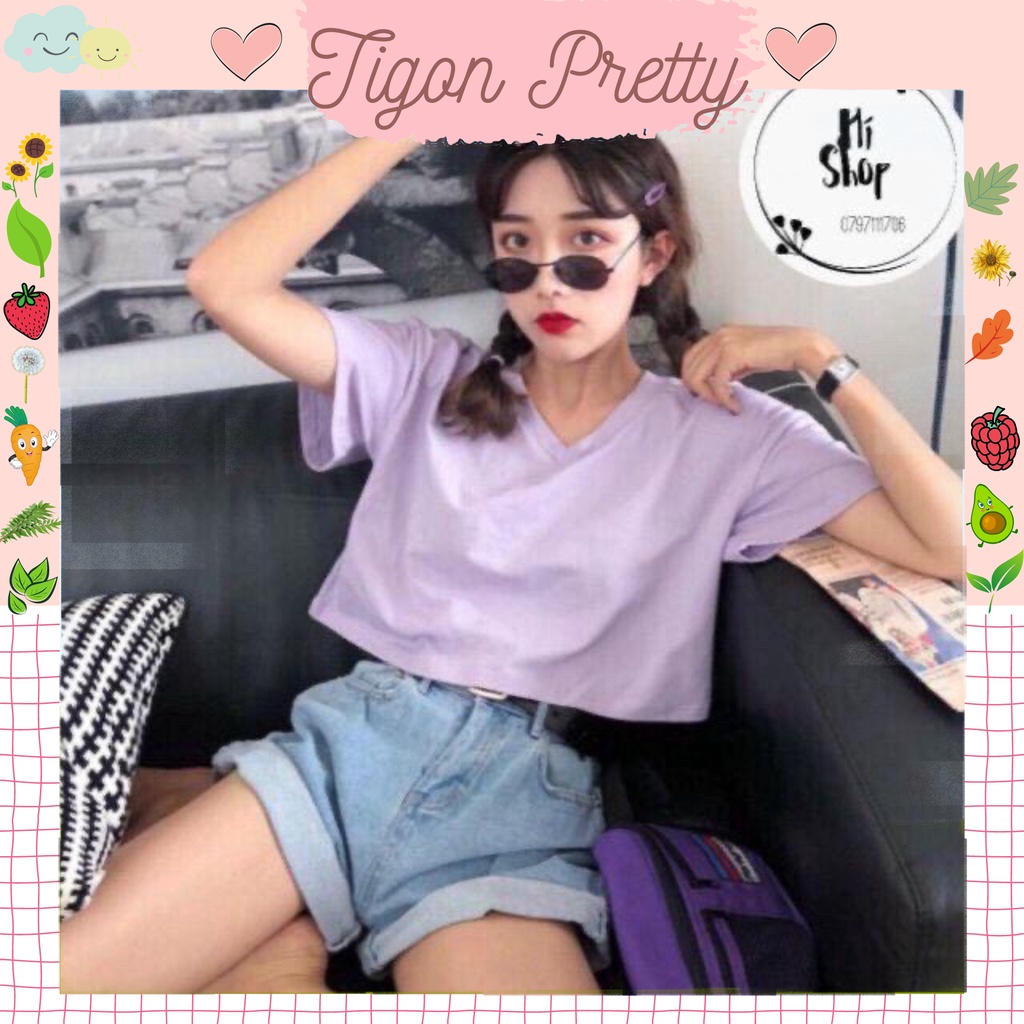 Áo Croptop Nữ 🌸 Áo croptop basic cổ tim nữ 🌸 SIÊU HOT