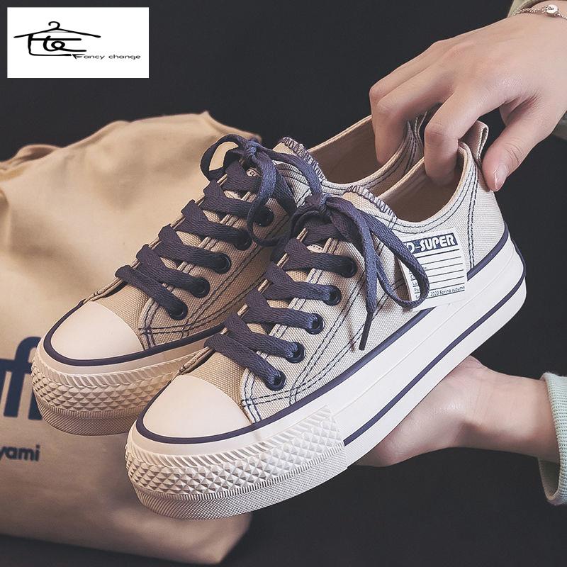 Giày Thể Thao Vải Bạt Đế Dày Tăng Chiều Cao Phong Cách Hàn Quốc Thời Trang Xuân Thu 2022