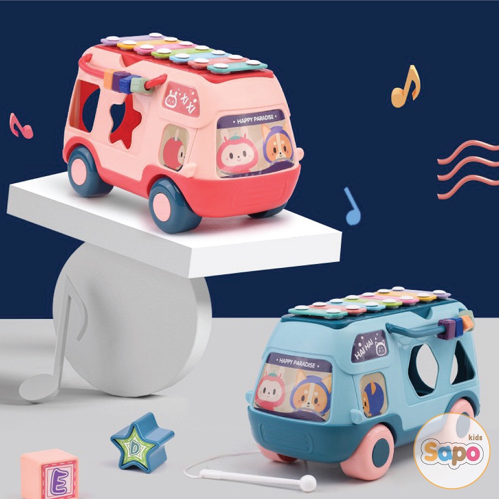 Đồ chơi cho bé,ô tô xe bus đồ chơi đa chức năng kích thích đa giác quan cho trẻ SAPO KIDS