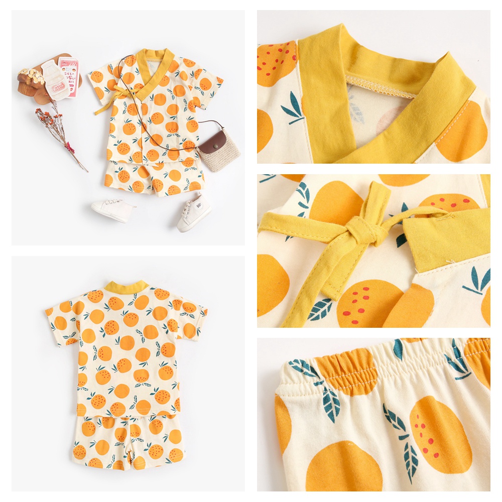 Bộ đồ ngủ 2 món Sanlutoz chất liệu cotton thời trang mùa hè dễ thương dành cho trẻ em