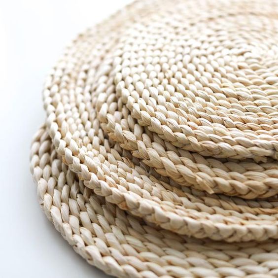 (Nhiều Size-Đan Dày Đẹp)Thảm Cói, Lục Bình , Thảm họa tiết, Tua rua Tròn decor chụp ảnh