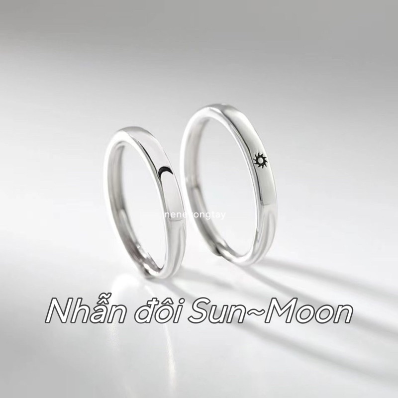 nhẫn đôi nam nữ SUN MOON - VÔ CỰC (bán theo cặp)