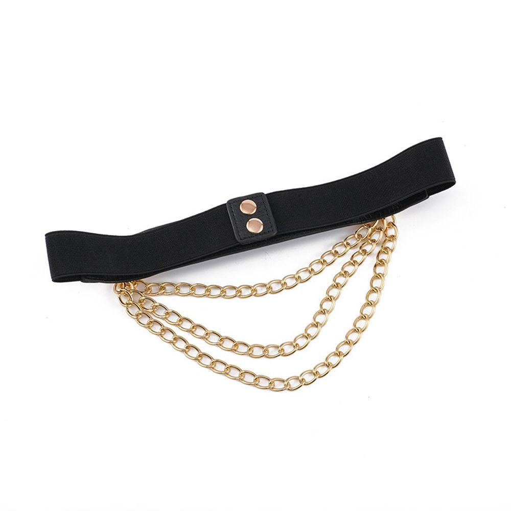 Epoch Thắt Lưng Vải Co Giãn Phối Dây Xích Tua Rua Phong Cách Punk Cá Tính Dành Cho Nữ