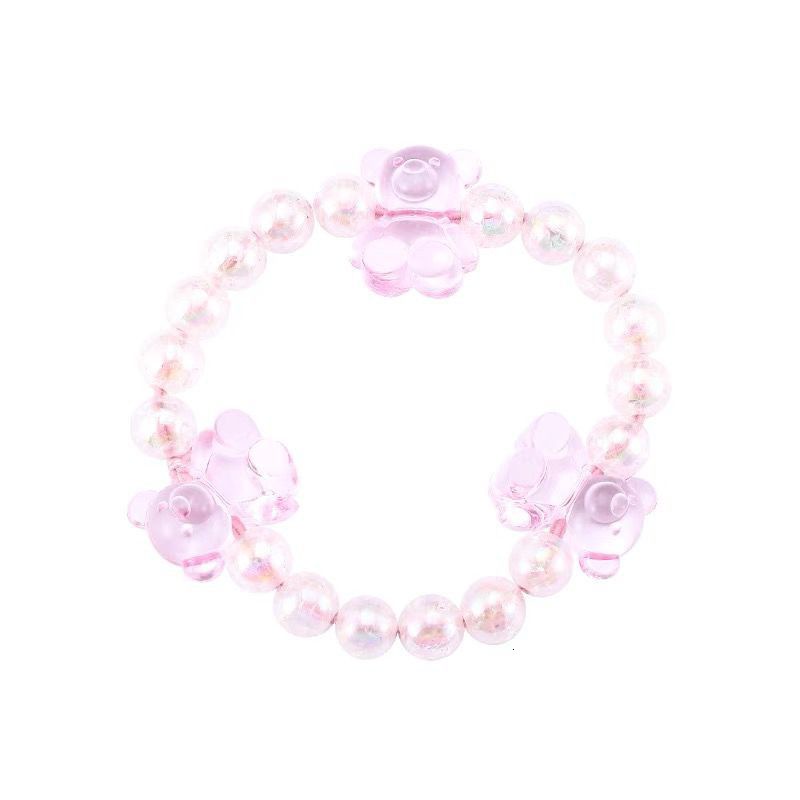 Vòng tay xỏ hạt gấu nhỏ trong suốt xinh xắn phong cách Hàn Quốc