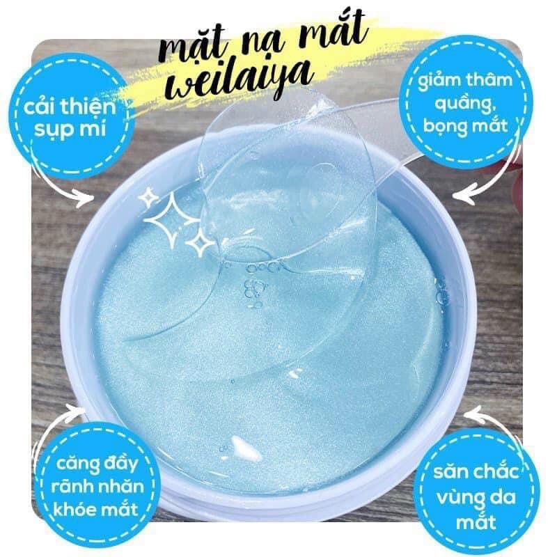 Mặt Nạ Mắt Weilaiya Collagen Giảm Thâm Mờ Nhăn Giúp Vùng Mắt Luôn Căng Bóng Hộp 60 Miếng