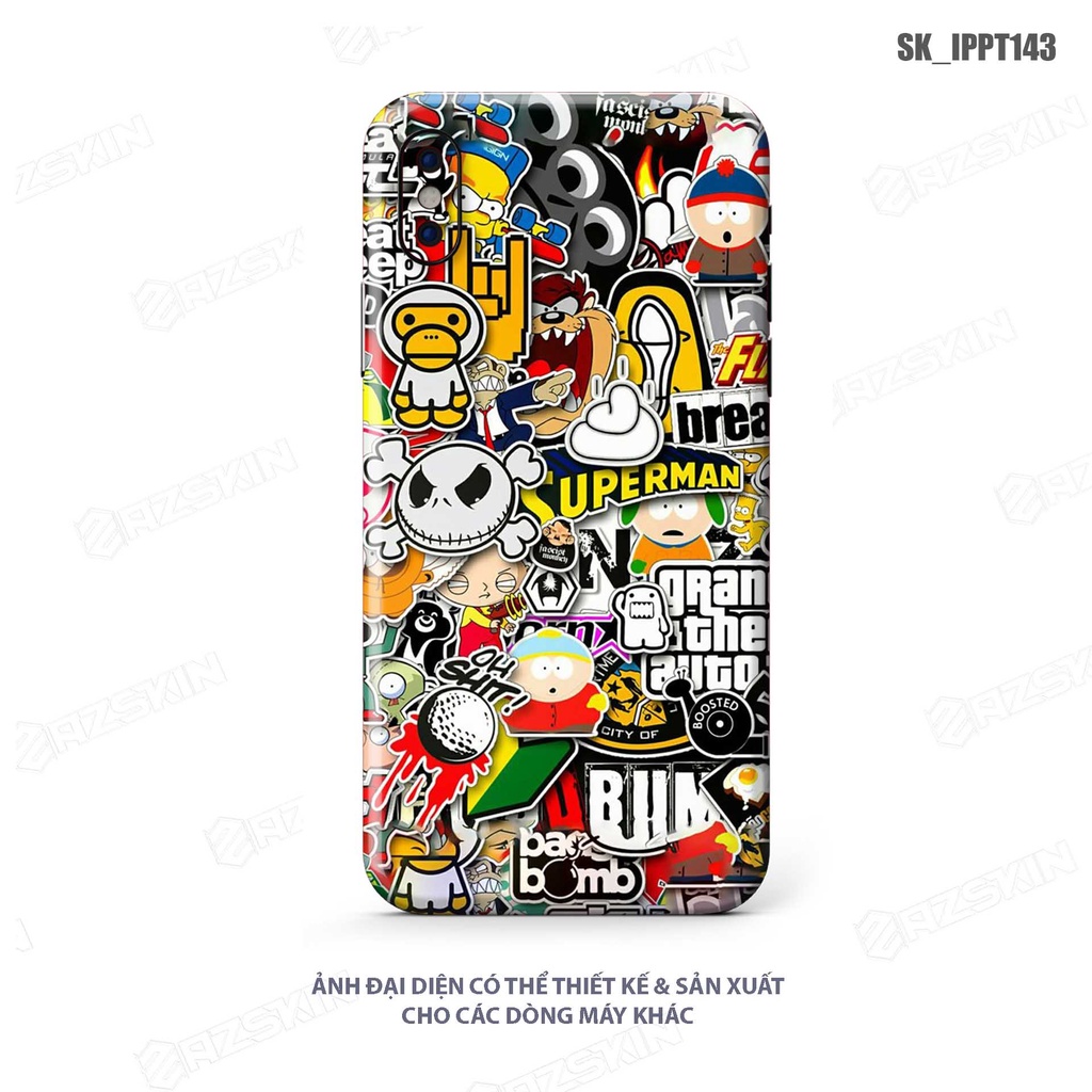 Miếng Dán Skin Pattern Hình Độc Lạ IPhone 7/14 Pro Max |SK_IPPT143| Chất Liệu Nhập Khẩu, Khuôn Cắt CNC, Dễ Dán Tại Nhà