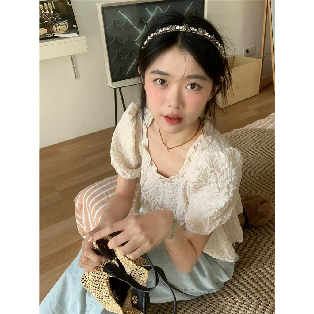 Áo Sơ Mi Vải Jacquard Ngắn Tay Thời Trang Sành Điệu 63064