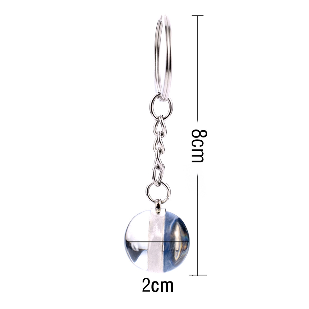 CACTU Pendant Glass Dome Chain|Ball Time|Solar System Keychain