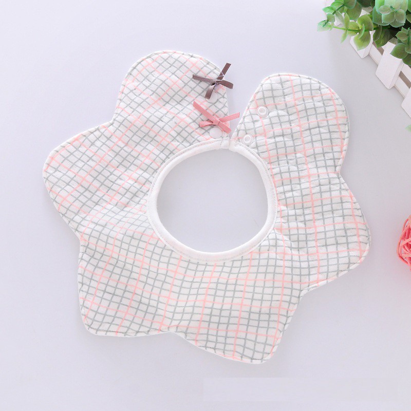 Yếm tròn xoay 360, yếm ăn dặm cho bé chất liệu cotton dày dặn, cúc bấm chắc chắn họa tiết đáng yêu -𝐘𝟕