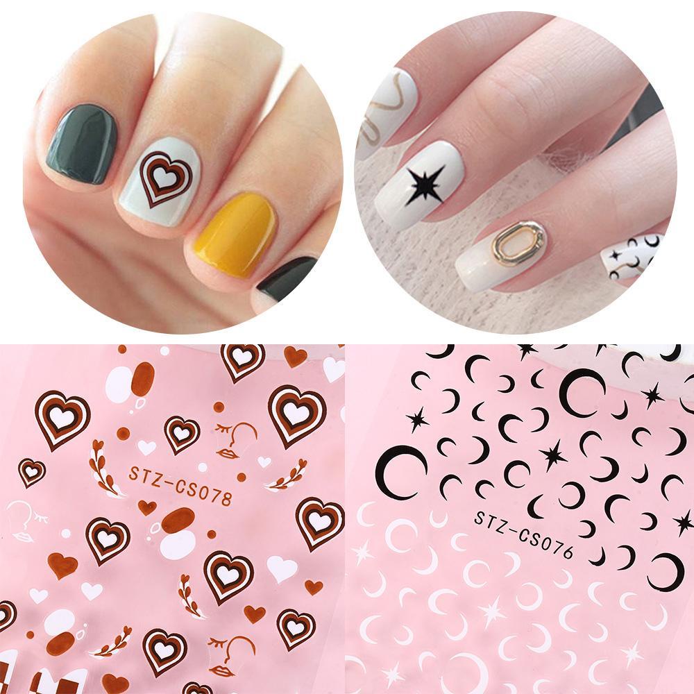 WATTLE Sticker Dán Móng 3D Hình Ngọn Lửa