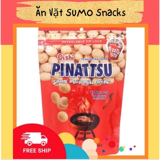 Snack Nhân Đậu Phộng Vị Mực Cay Pinattsu Oishi gói 95g-Ăn Vặt Sumo Snack