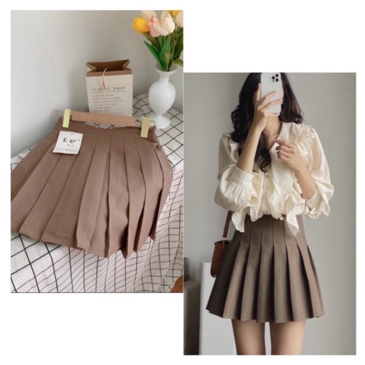 Chân váy tenis màu Tây hot Chân váy xếp li dáng xoè kaca CV0001 hihishophaha