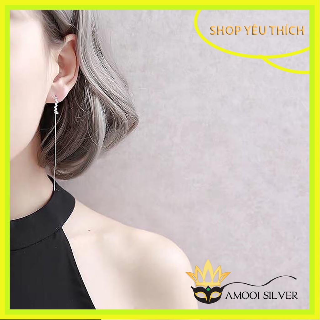 Bông tai bạc S925 earcuff kẹp vành mang được 3 kiểu - Amooi Silver AB44